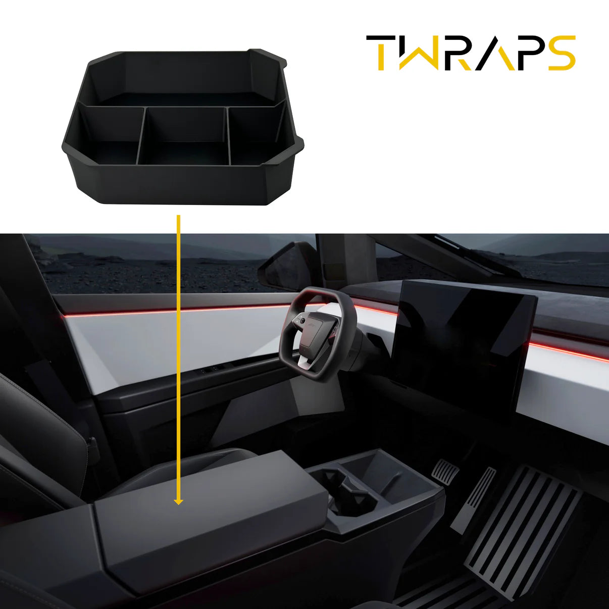 Tesla Cybertruck Center Console Organizer Tray