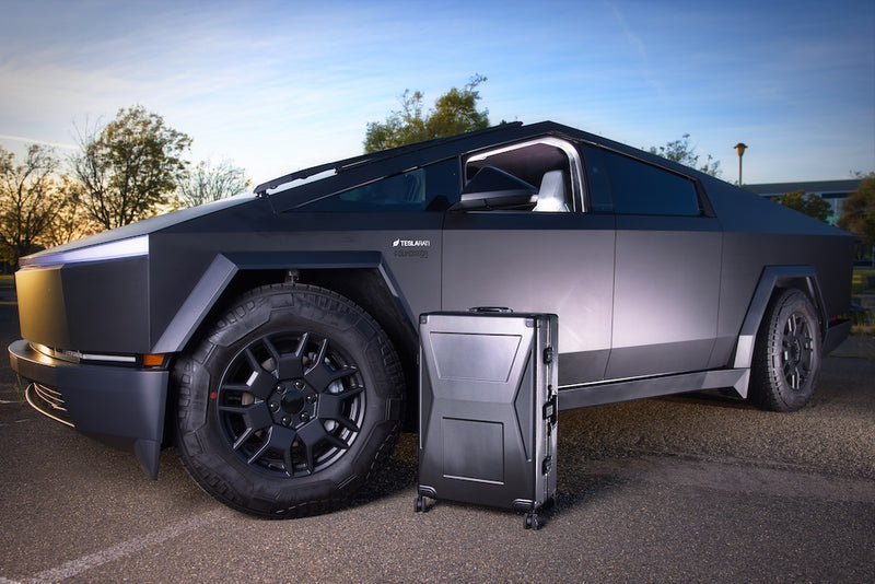 Cyber Suitcase: Tesla Cybertruck-inspired (USB, Large Capacity, Checked Bag)