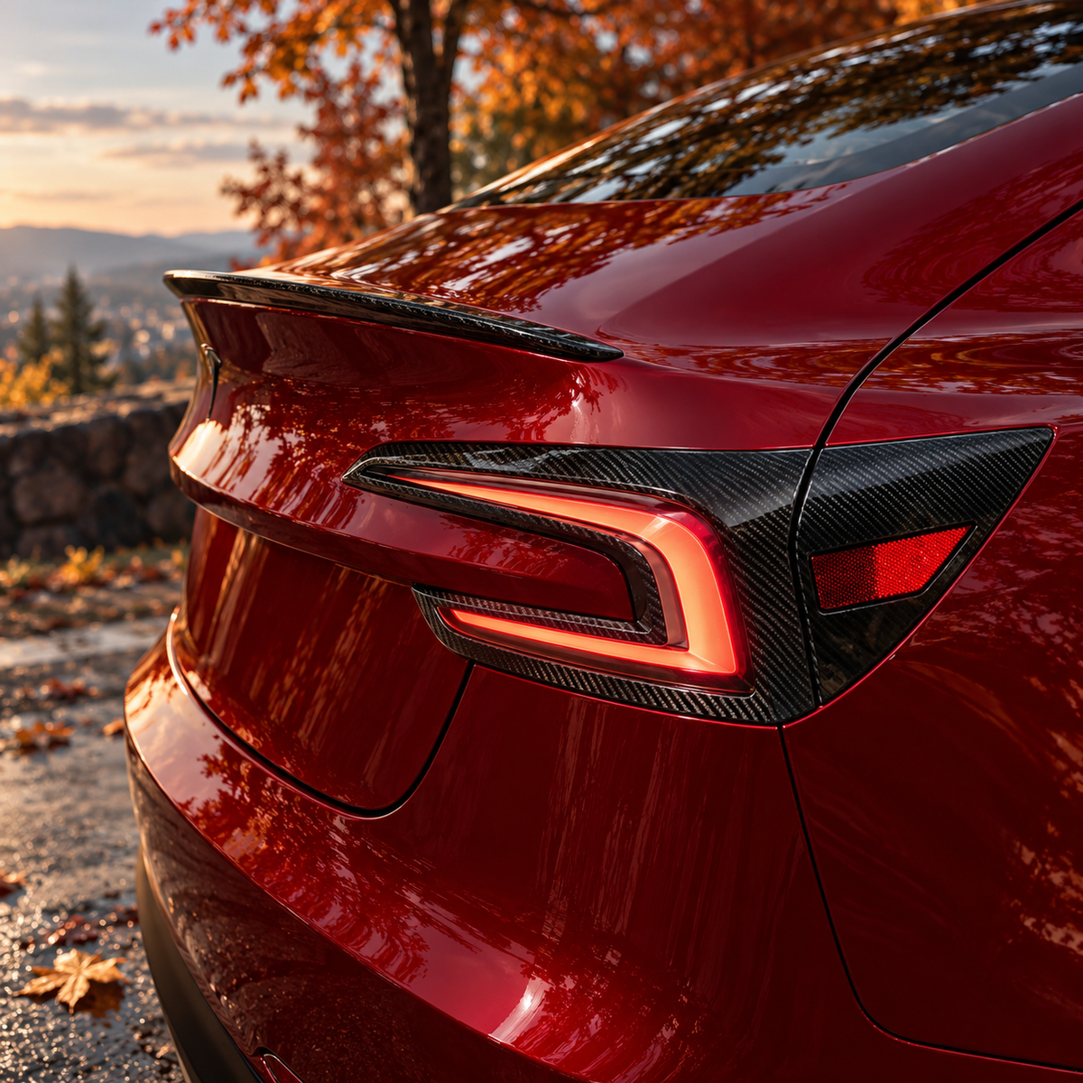 Tesla Model 3 Highland Dry Carbon Tail Light Bezel
