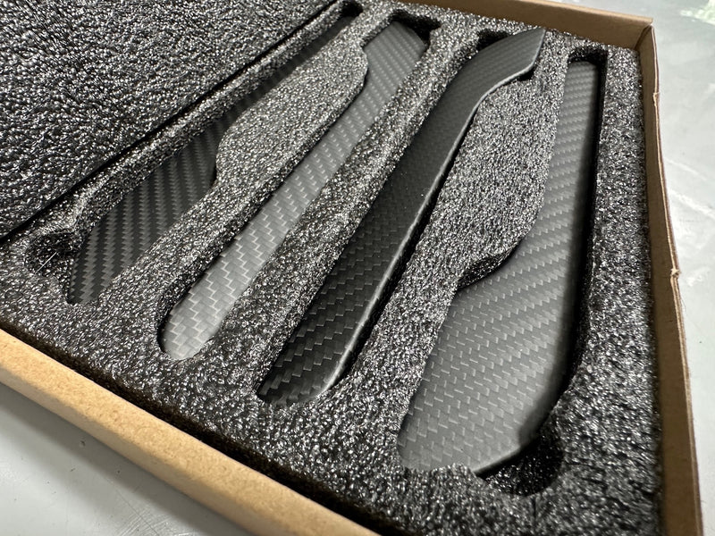 For Tesla Model Y Model 3 Carbon Fiber Matte Door Handle Cover
