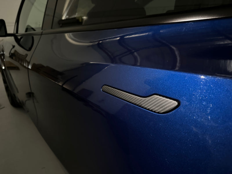 Tesla Model Y/3 Carbon Fibre Paint/Style Door Handle Cover Accessories  Modified Decorative Car Protection 2022-2023