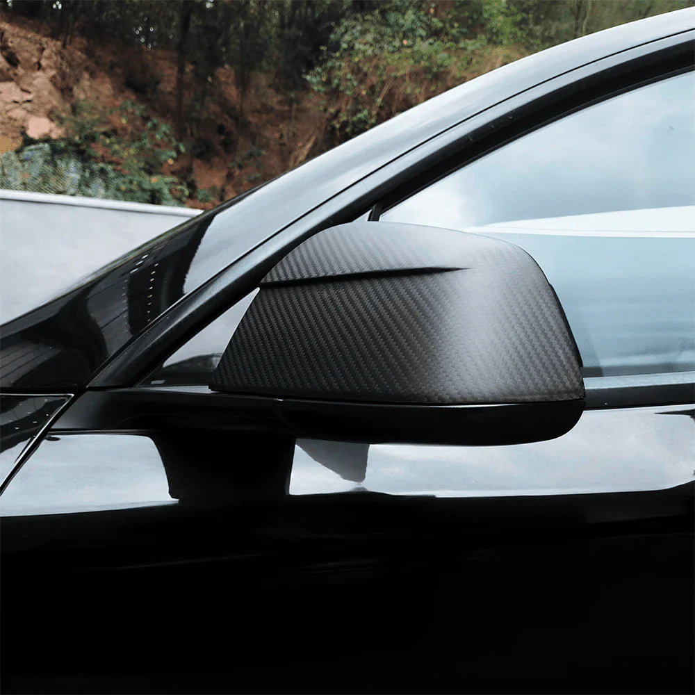 Tesla Model Y Carbon Fiber Mirror Covers (OEM Style)