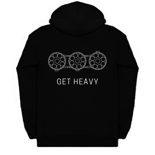 Get Heavy” Full Zip-Up Hoodie (Back Print) – TESLARATI Marketplace