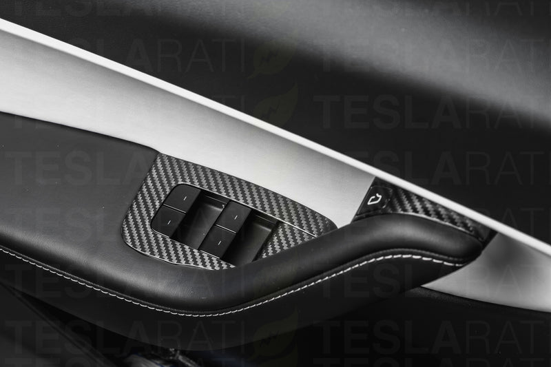 Tesla Model 3 & Y Genuine Carbon Fiber Door/Window Switch Panel Covers –  TESLARATI Marketplace