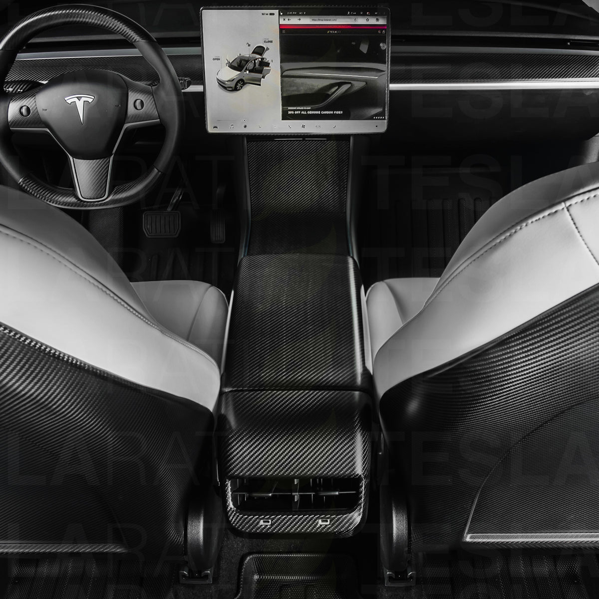 Tesla Model S Interior Carbon Fiber