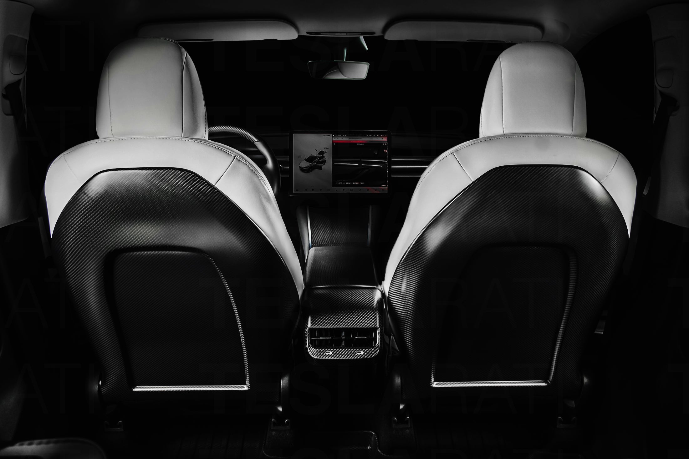 Tesla Model 3 & Y Genuine Carbon Fiber Full Seat Back Replacement (Pair)