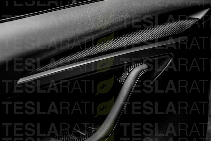 2pcs/set Carbon Fiber Style Dashboard Cover Sticker Trim fit for Tesla  Model 3