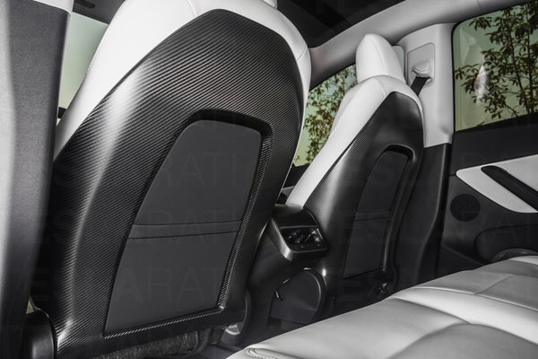 Tesla Model 3 & Y Genuine Carbon Fiber Seat Back Covers (Pair)