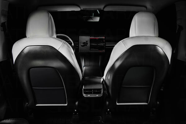 Tesla Model 3 & Y Genuine Carbon Fiber Seat Back Covers (Pair)