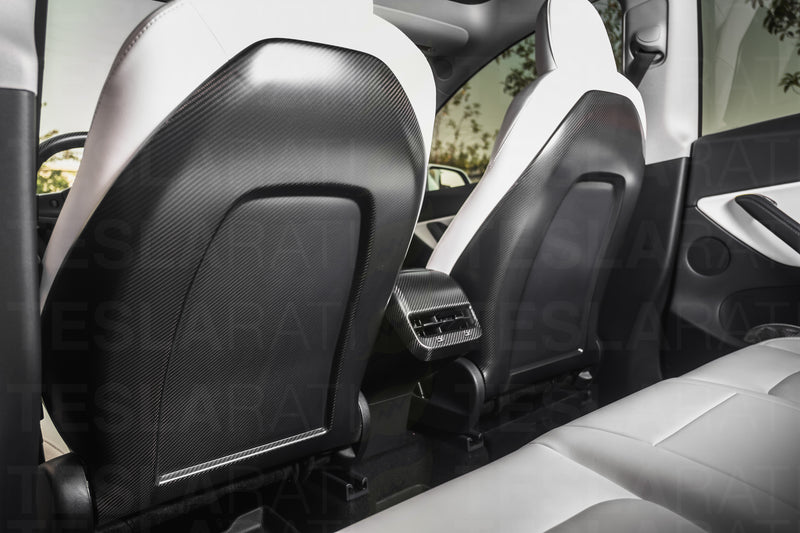 Tesla Model 3 & Y Genuine Carbon Fiber Full Seat Back Replacement (Pair)