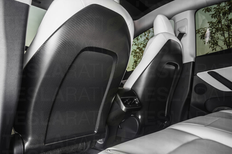 Tesla Model 3 & Y Genuine Carbon Fiber Full Seat Back Replacement (Pai –  TESLARATI Marketplace