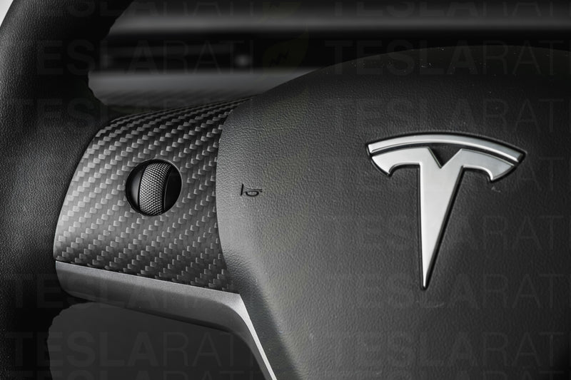 Tesla Model 3 & Y Carbon Fiber Steering Wheel Button Covers (100