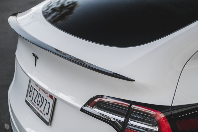 Tesla Model Y Genuine Carbon Fiber Rear Spoiler (OEM Style) – TESLARATI  Marketplace