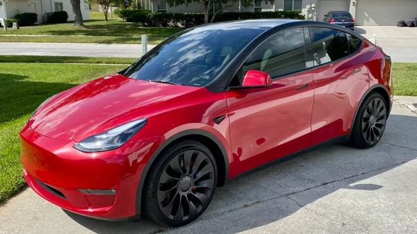 Tesla Model Y tilbehør. Bilmatter, Hundegitter, PPF-folie, SALG