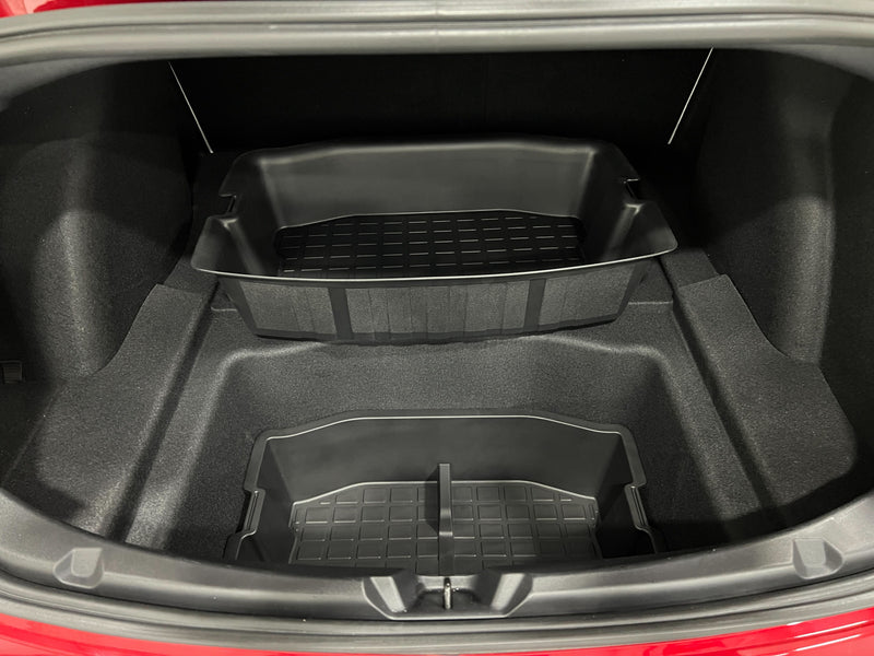 Tesla Model 3 Custom Fit Trunk Organizer (Upper + Lower Set) – TESLARATI  Marketplace