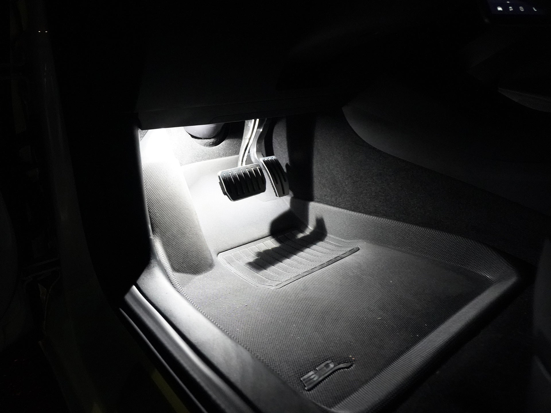 Tesla Model 3 driver's footwell LED