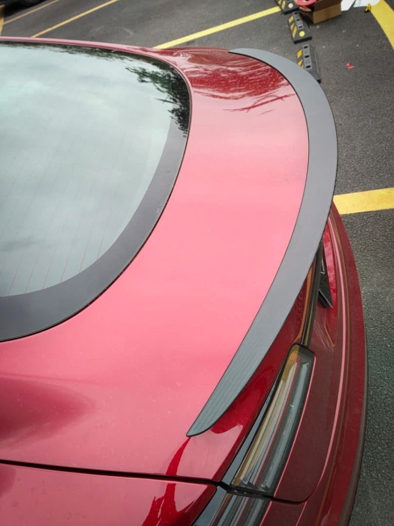 Tesla Model S Rear Spoiler Options Tesla Model S Genuine Carbon Fiber Rear Spoiler (OEM Style) – TESLARATI ...