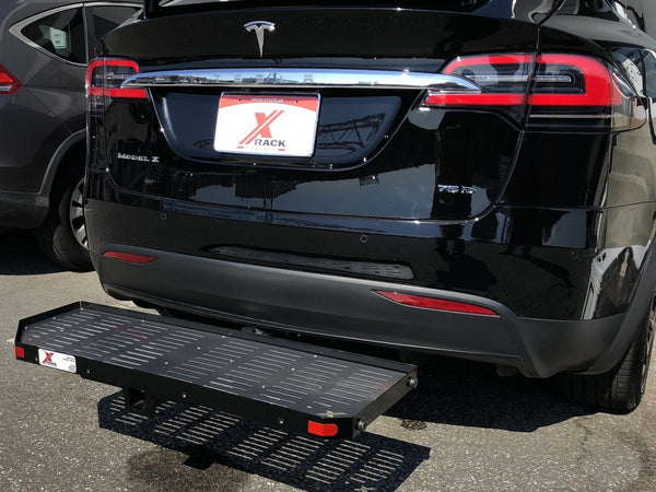 Tesla Model X cargo carrier: Lightweight aluminum, easy stowaway